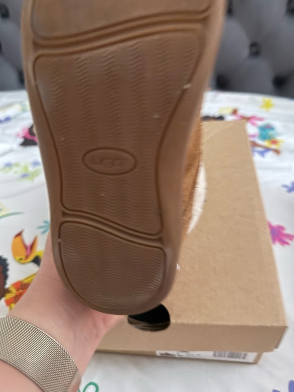 UGG Kids Chestnut Brown Boot with Rubber Sole